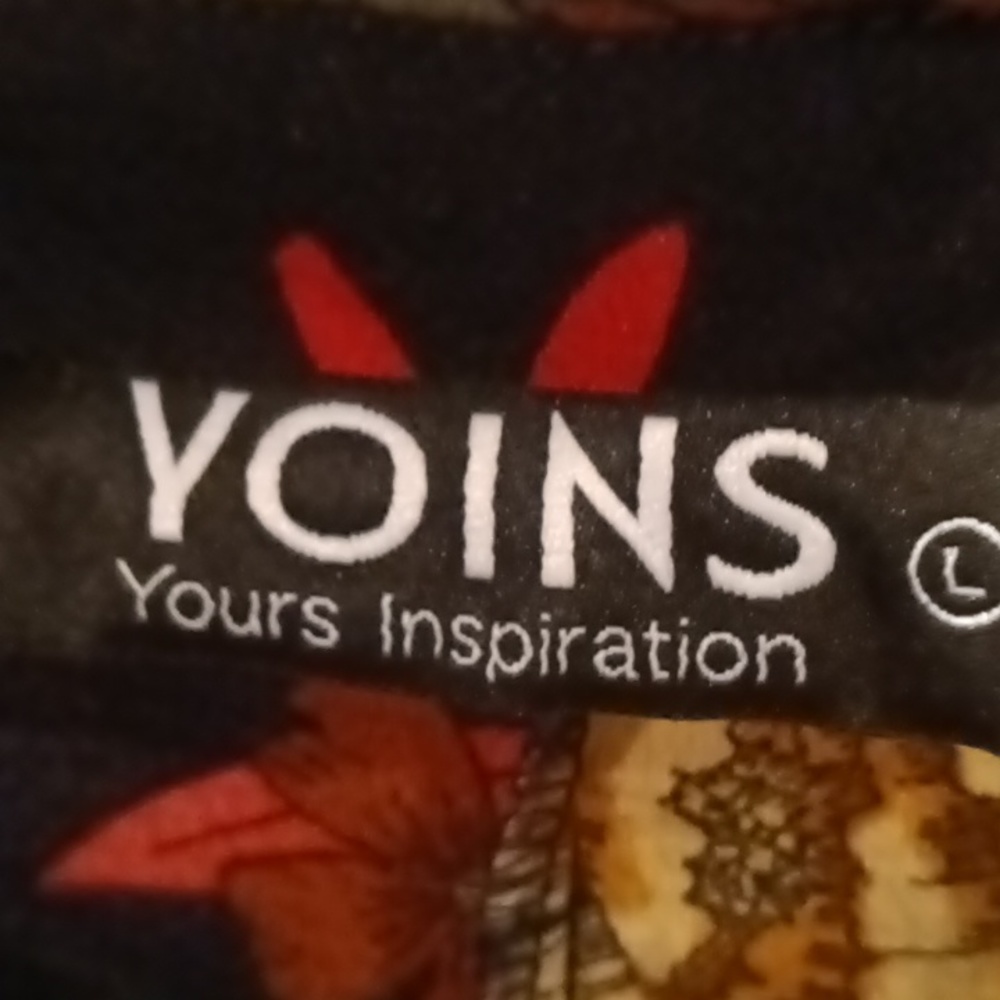 NWT YOINS multi-colored black floral print l/s strapped dress Size Large
